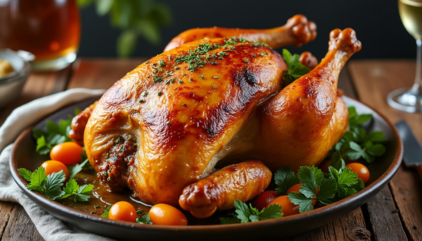 Comment réussir un rôti de chapon tendre et savoureux découvrez nos astuces et techniques pour réussir un rôti de chapon tendre et savoureux, digne d'un repas de fête inoubliable.